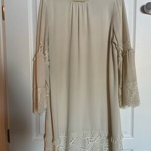 Michael Kors Cream Lace Long Sleeve Dress